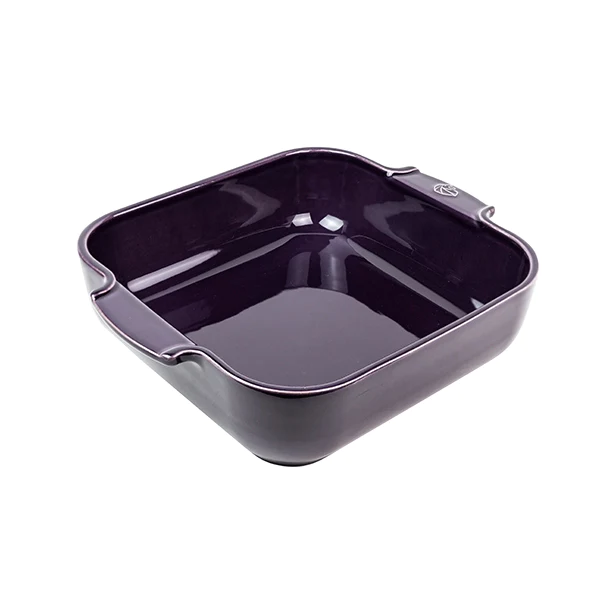 Plat carré céramique aubergine 28 cm Peugeot