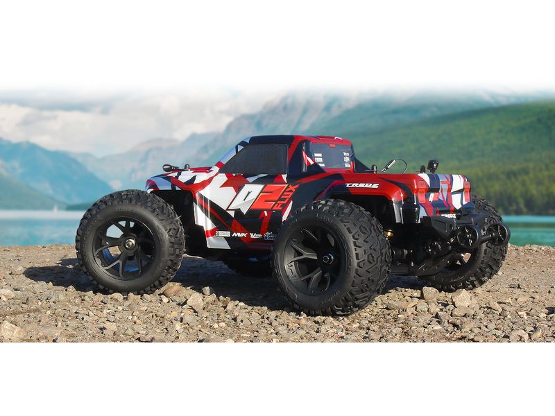 Maverick Monster Truck Quantum2 MT Flux 4WD Rot, ARTR, 1:10 Off-Road RC Modell mit Brushless Allradantrieb