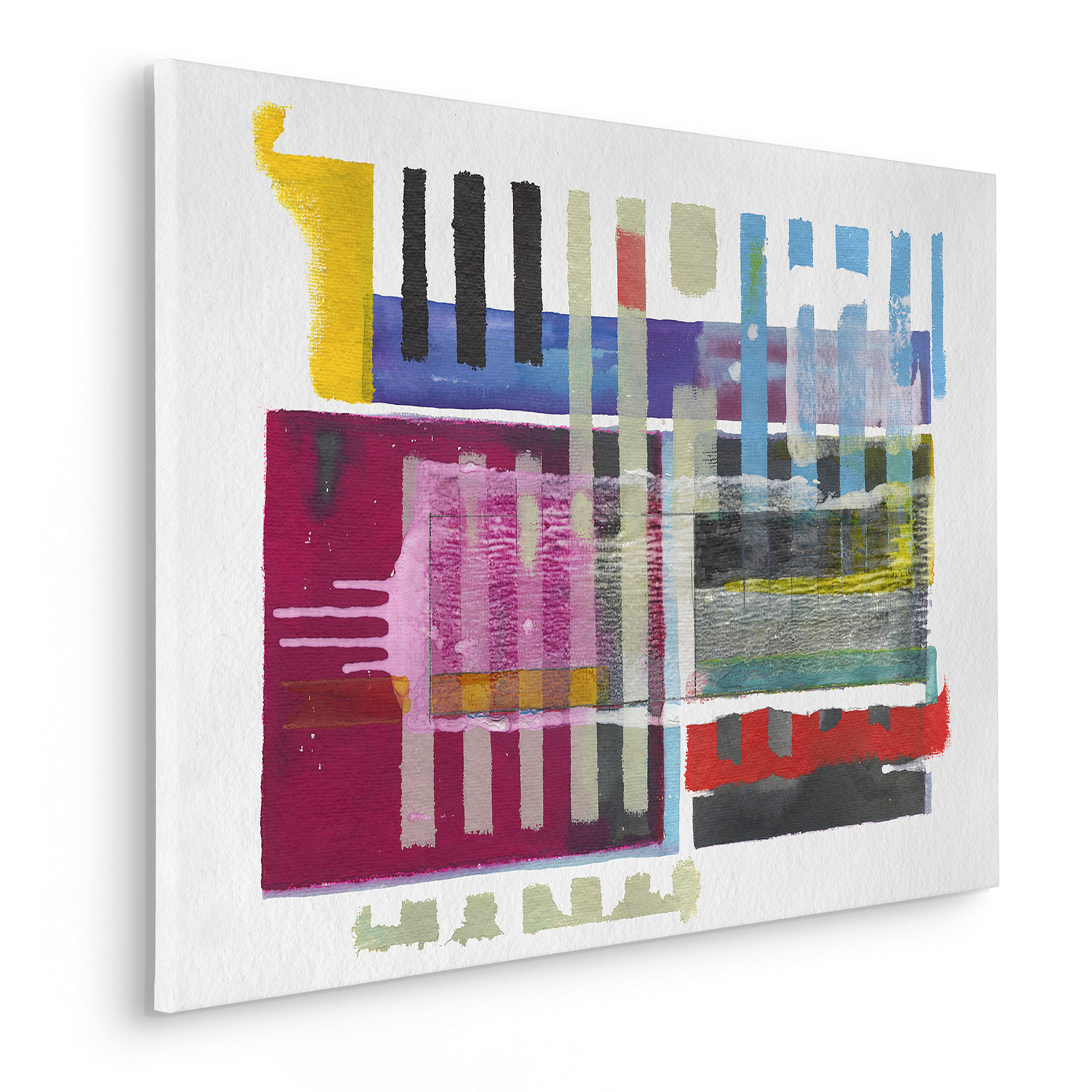 Keilrahmenbild TETRIS WALL - bunt - 40x40 cm
