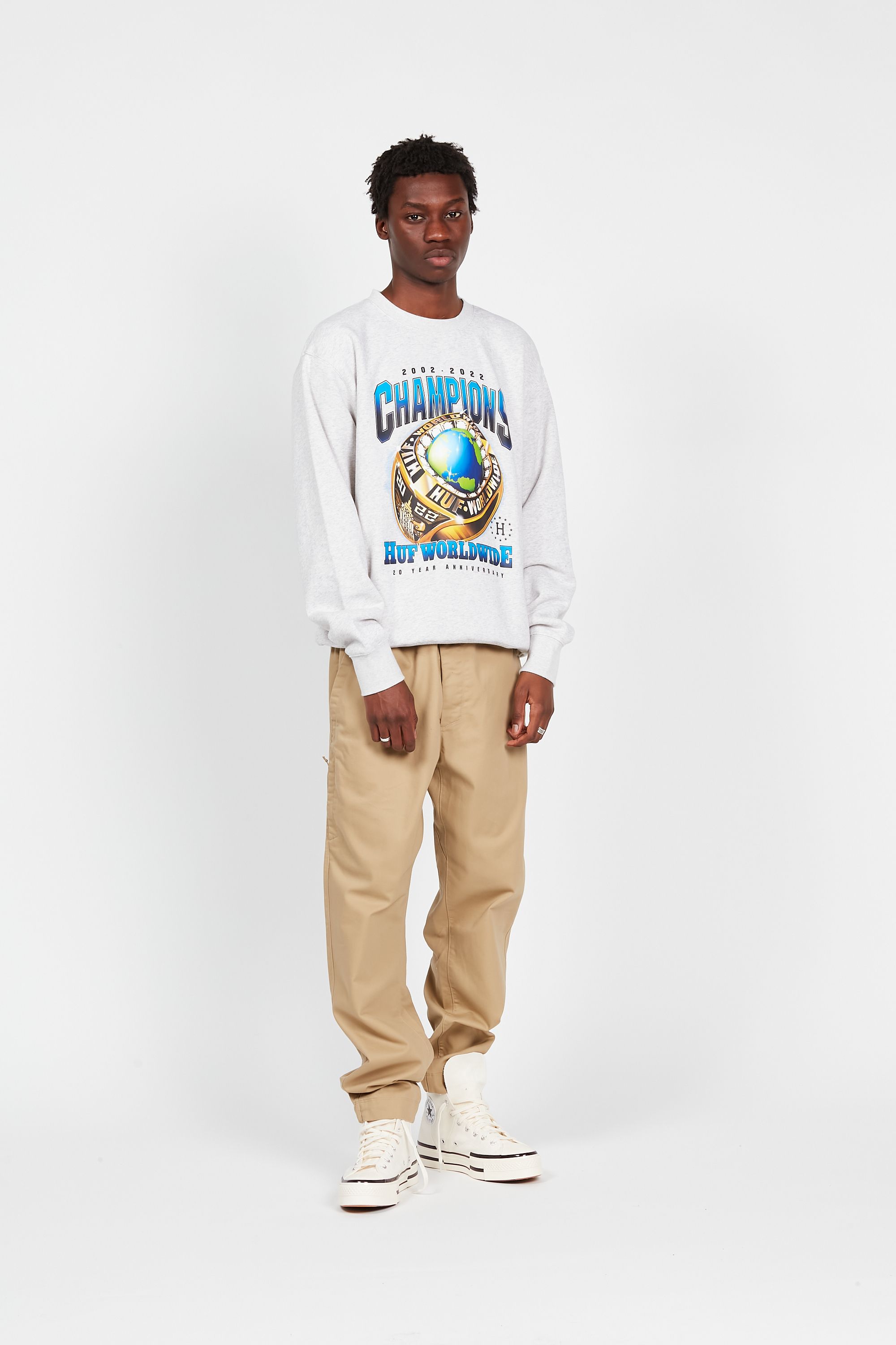 HUF Sweatshirt  CHAMPIONS CREW ATHLETIC Gris