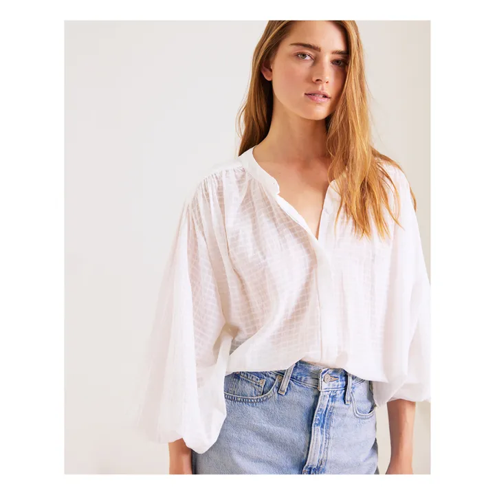 Sacrécoeur Blouse Lena Carreaux | Blanc
