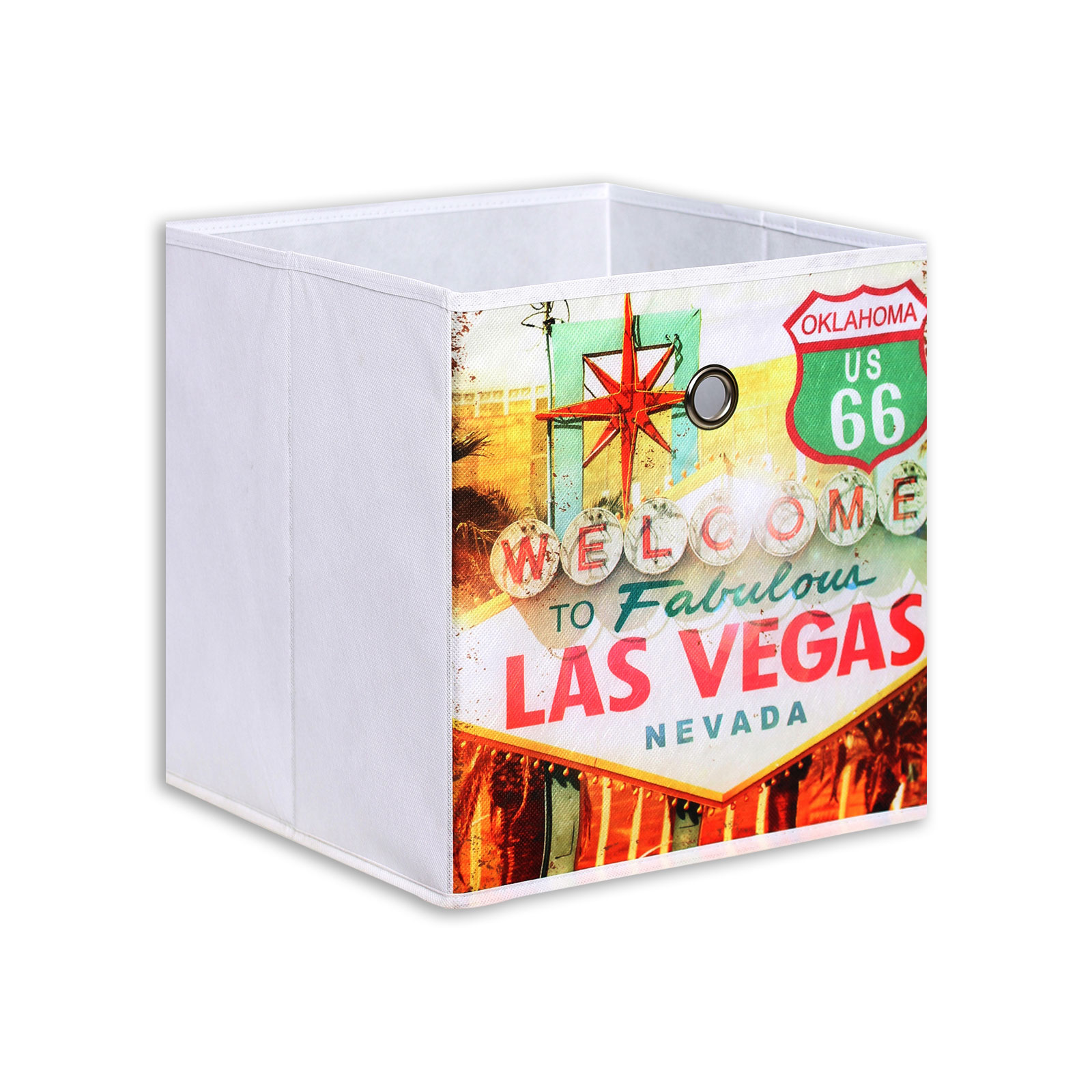 homara Aufbewahrungsbox - Las Vegas - weiß-bunt - 32 x 32 x 32 cm