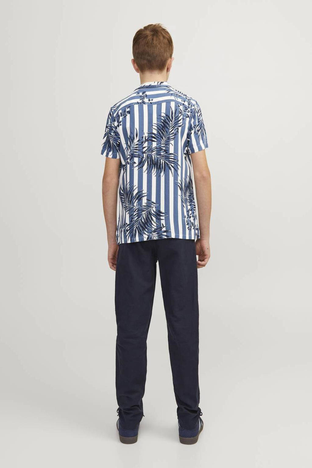 JACK & JONES overhemd JJJEFF RESORT met all over print blauw/wit