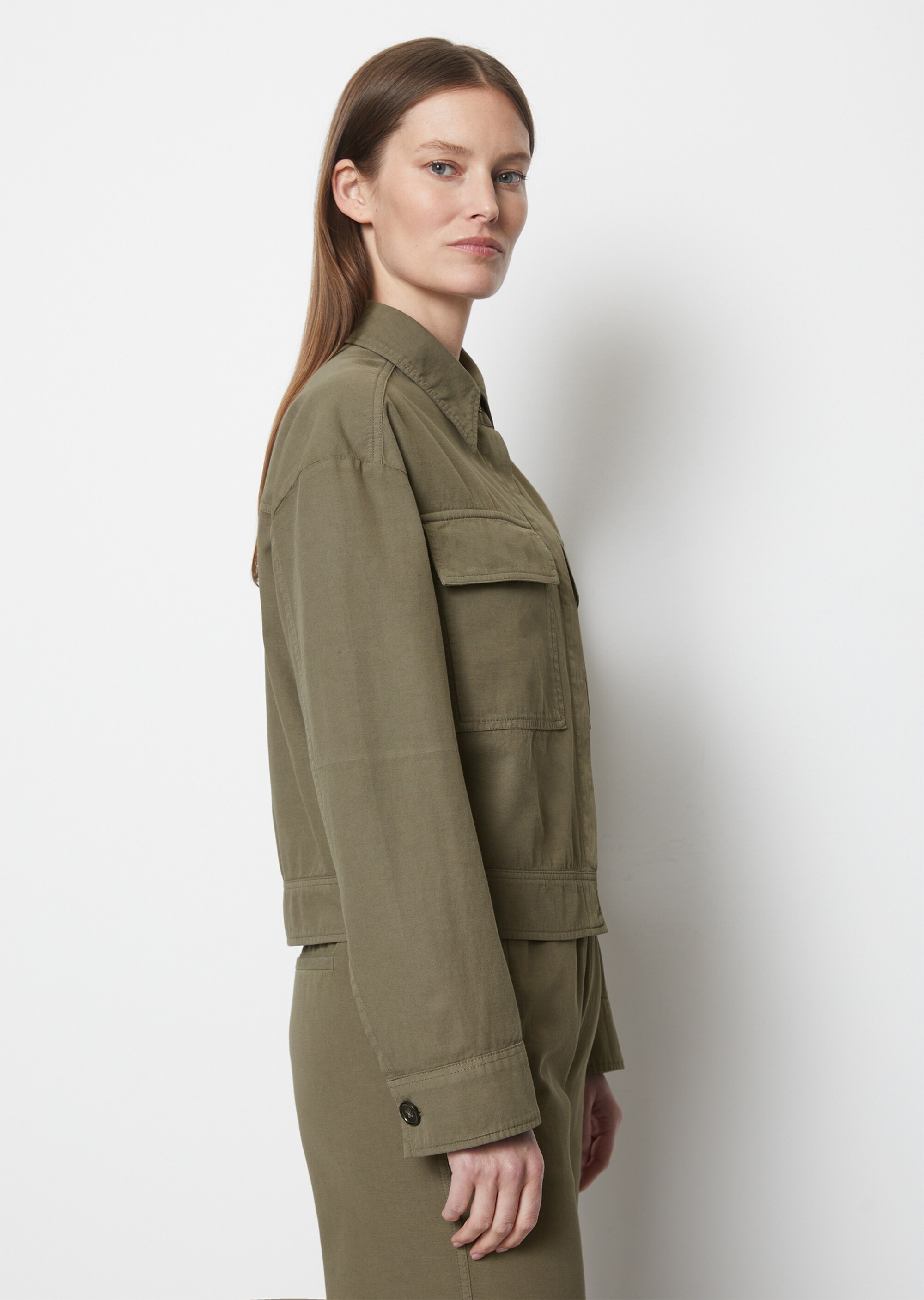 Jacke regularaus Organic-Cotton-Leinen-Mix