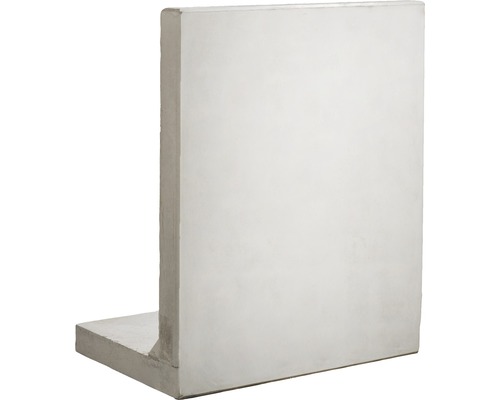 Hoeksteun van zichtbeton, inclusief bevestigingsogen, grijs, 100 cm x 10 cm x 120 cm, basisdiepte = 65 cm