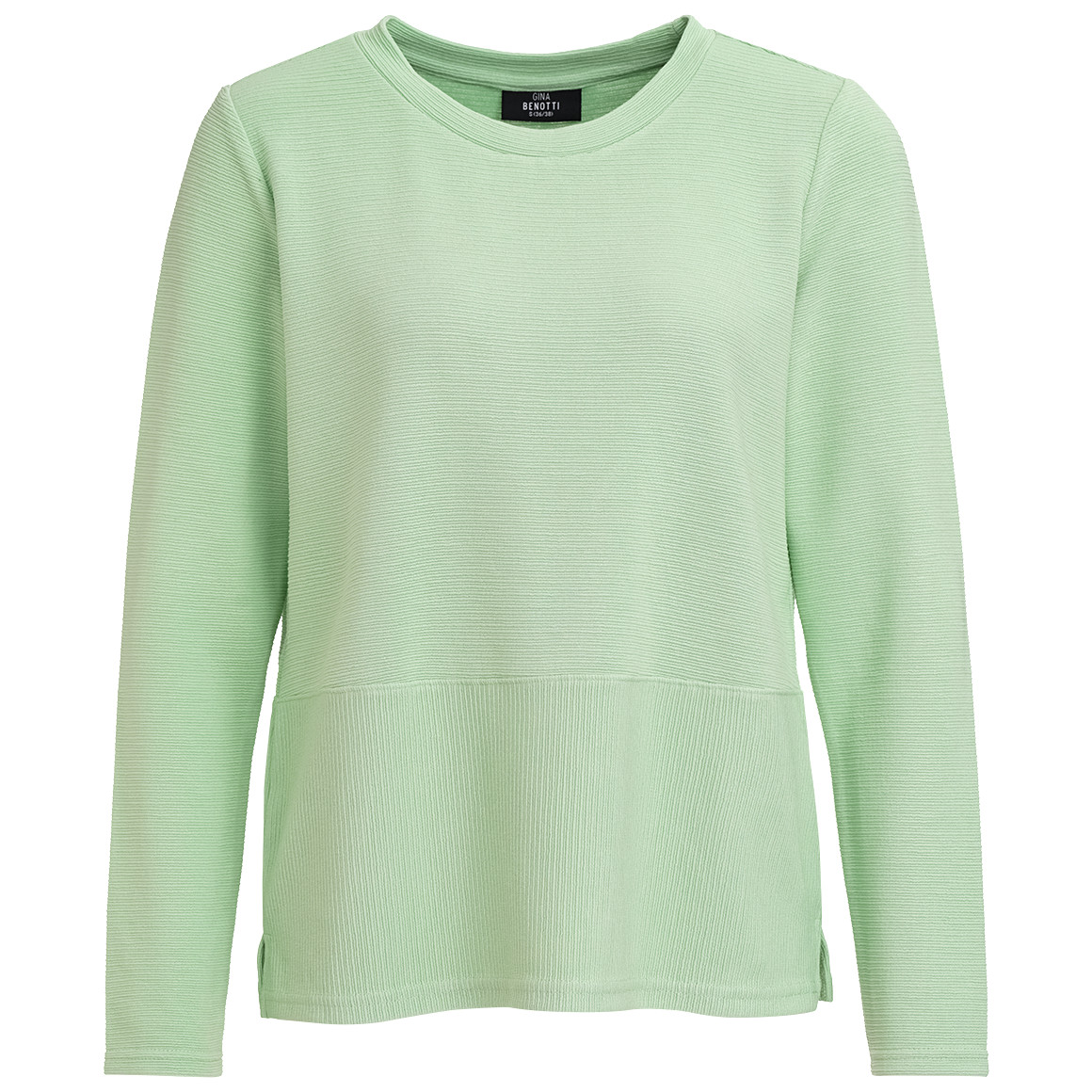 Damen Langarmshirt in strukturierter Qualität hellgrün
