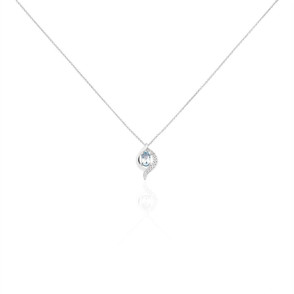 Collier Lydia Or Blanc Topaze Oxyde Oxyde