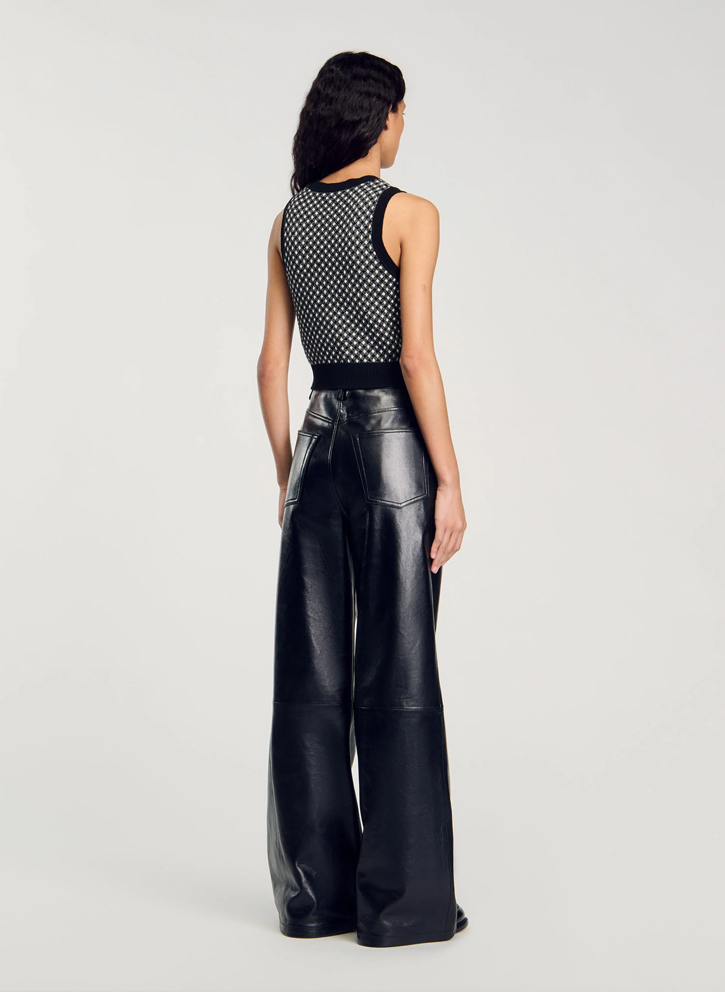 Pull col rond en laine mélangée | Noir