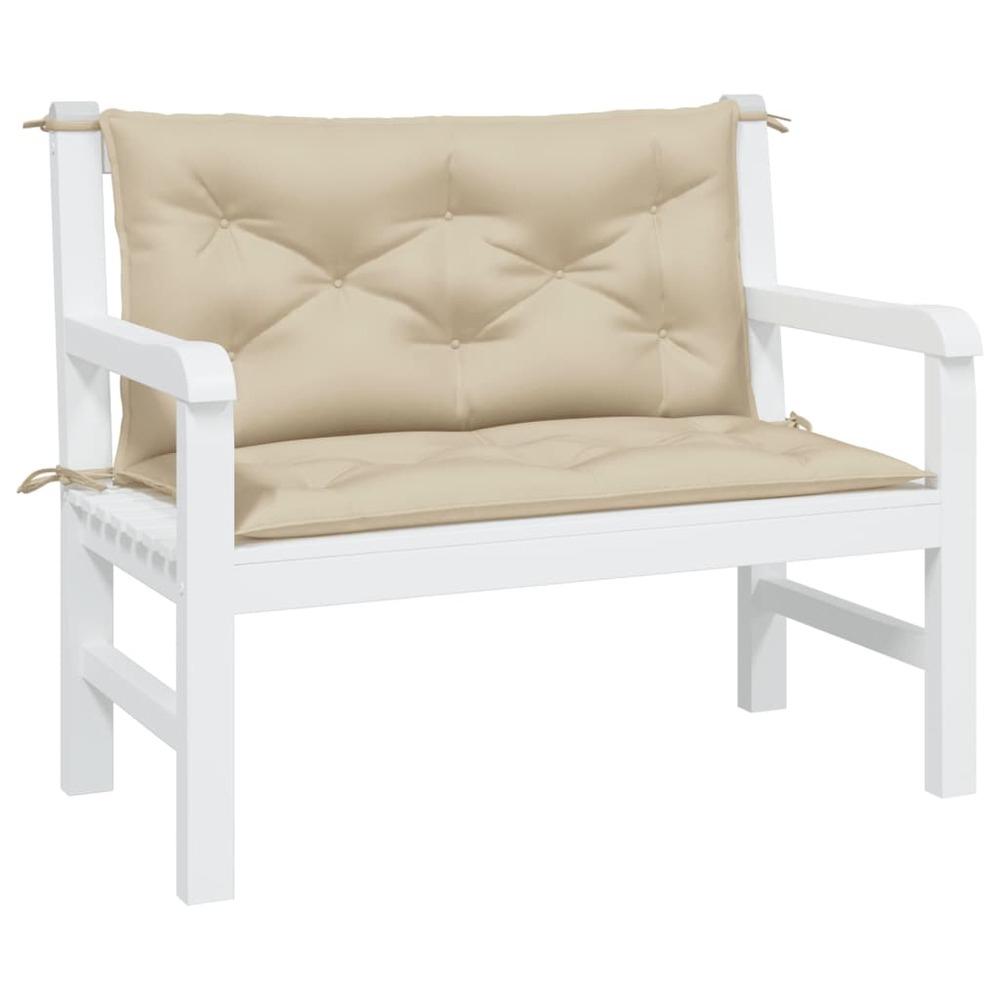 Coussins de banc de jardin 2 pcs beige 100x50x7 cm tissu oxford
