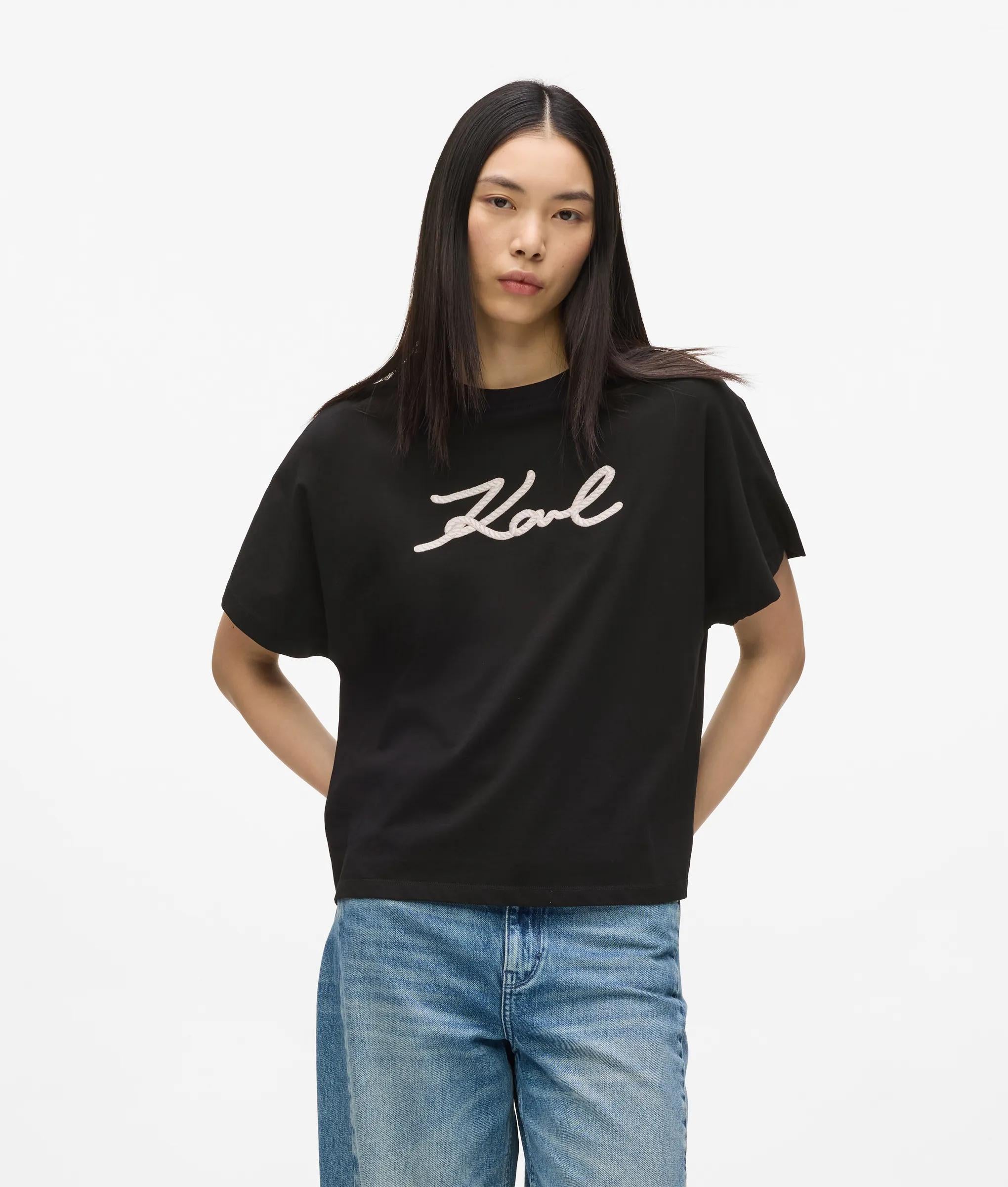 Handtekening koord-detail t-shirt