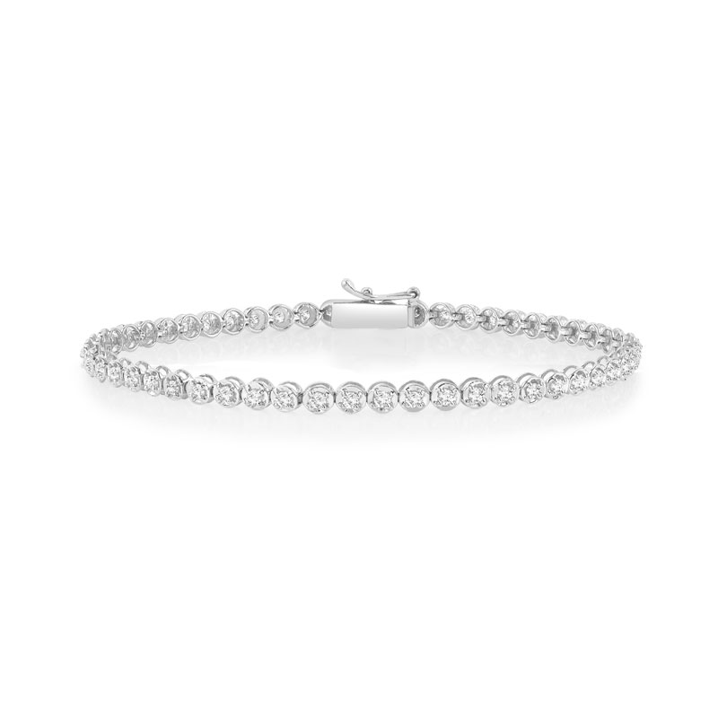 Bracelet or 750 blanc diamants 18 cm