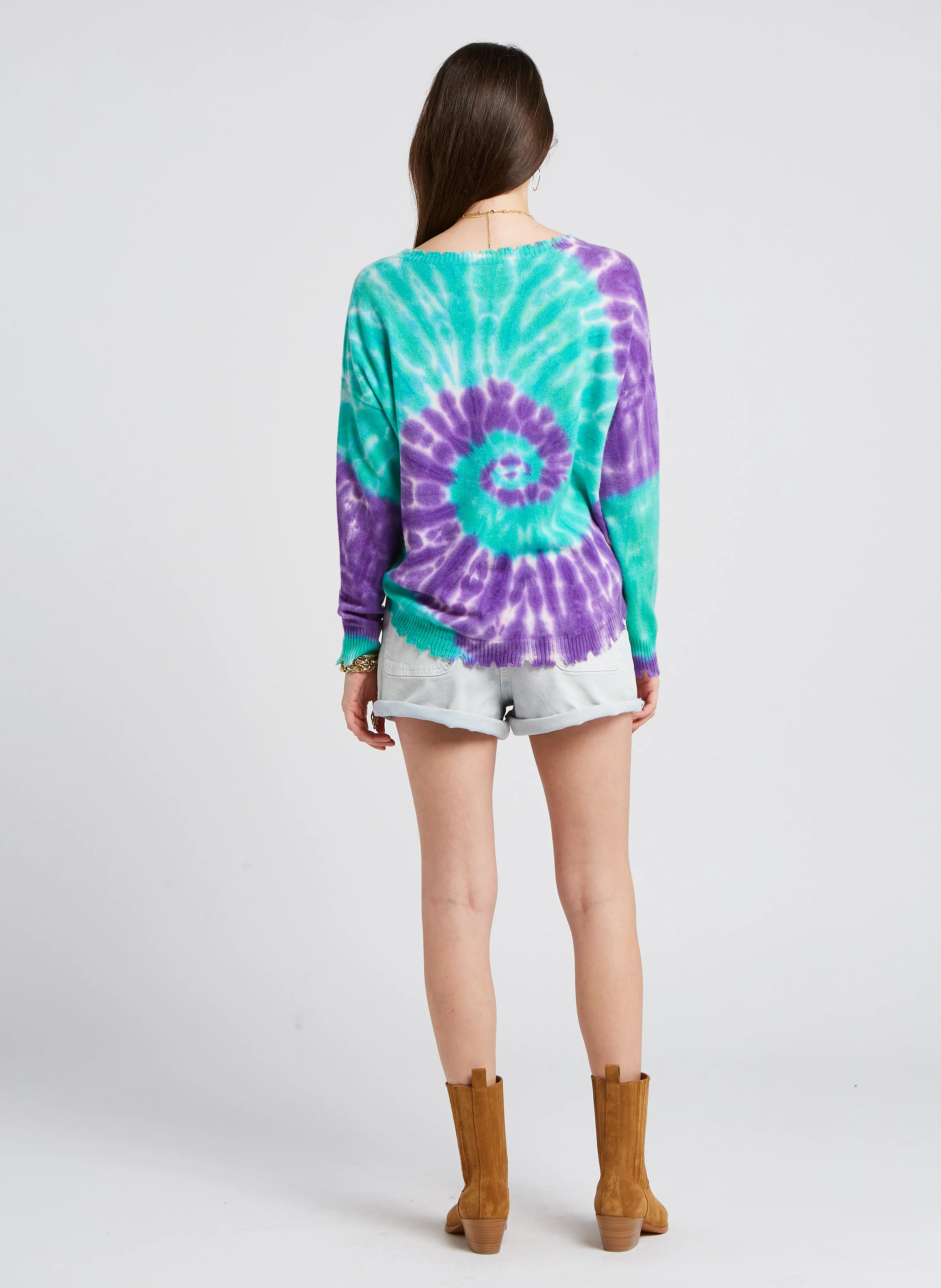 MELA SUNNY - Pull tie-and-dye en cachemire | Violet