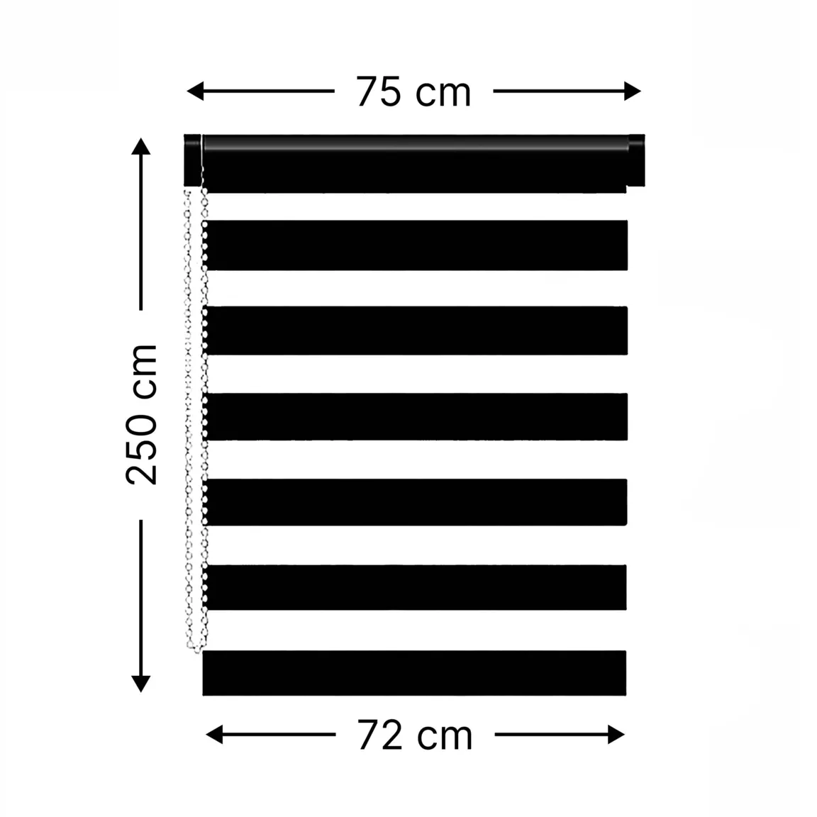 Store enrouleur Jour / Nuit (75 x 250 cm) Blanc