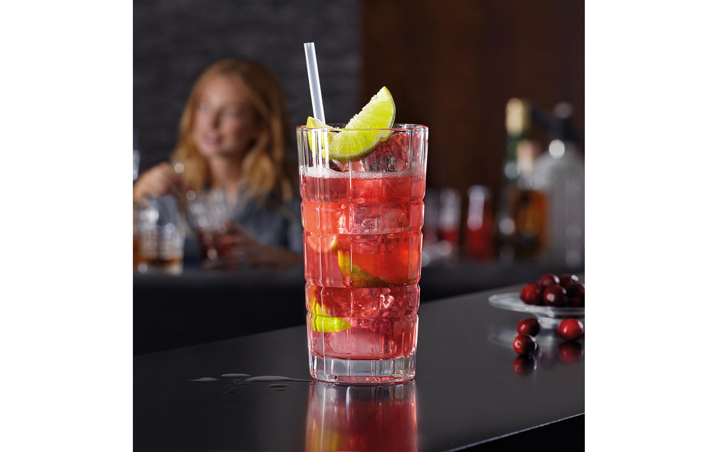 Longdrinkglas Spiritii 400 ml, 4 Stück, TransparentKlassischer Kelch im Facettenstil