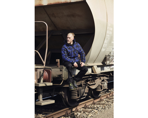 TERRAX thermoshirt, zwart/koningsblauw, maat S