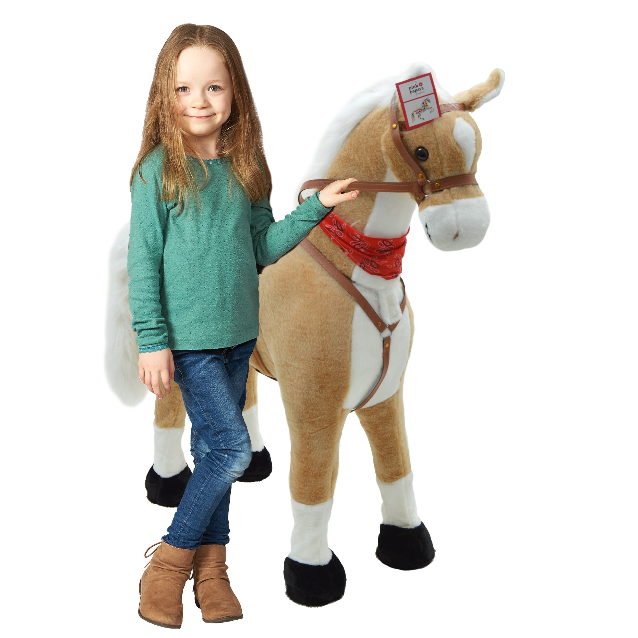 Pink Papaya Stehpferd für Kinder zum Reiten Sternchen 105 cm