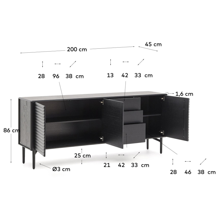 Kave Home Lenon dressoir 200x86 naturel
