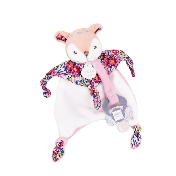 Doudou attache sucette Boh'aime Faon - Rose - DOUDOU ET COMPAGNIE