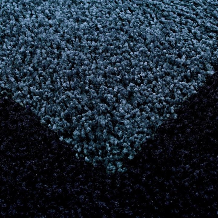 Rond Hoogpolig vloerkleed - Edge Blauw