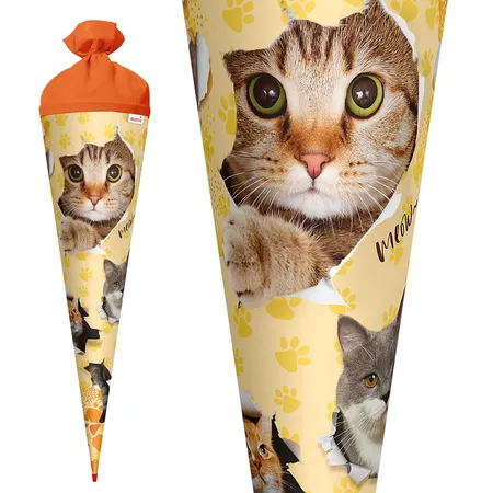 Roth Schultüte Katzenparty groß, 70 cm, rund