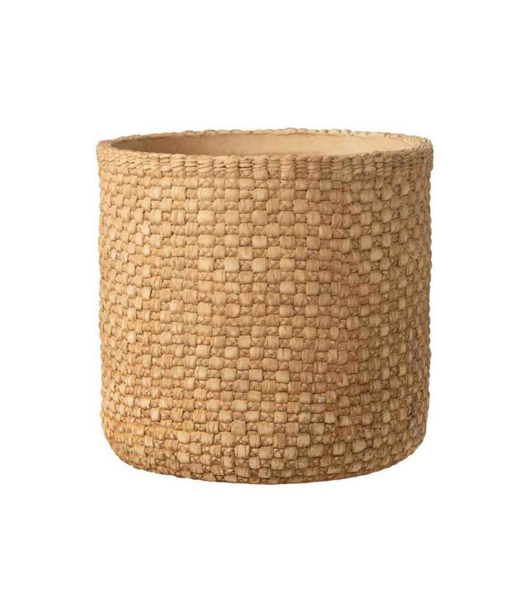Paris Prix - Cache-pot Déco En Ciment woven 27cm Beige
