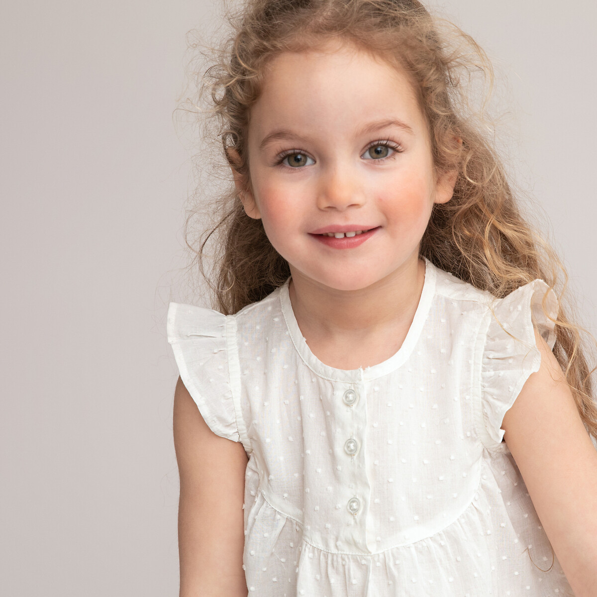 COLEÇÃO LA REDOUTE<br>Blusa sem mangas com babado de bolinhas