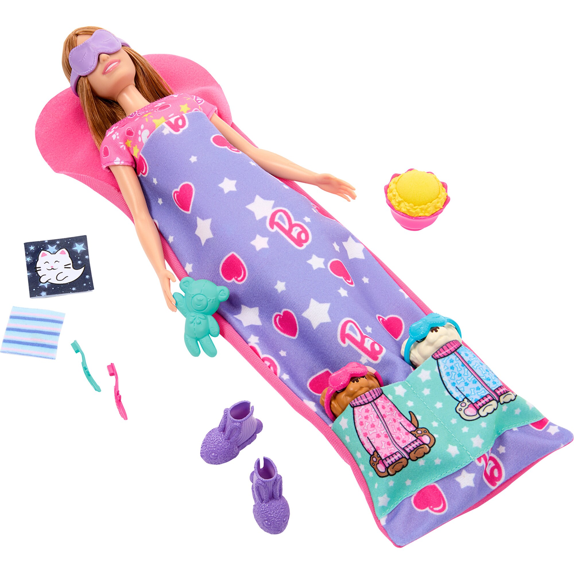 Mattel Puppe Barbie Welpen-Pyjama-Party