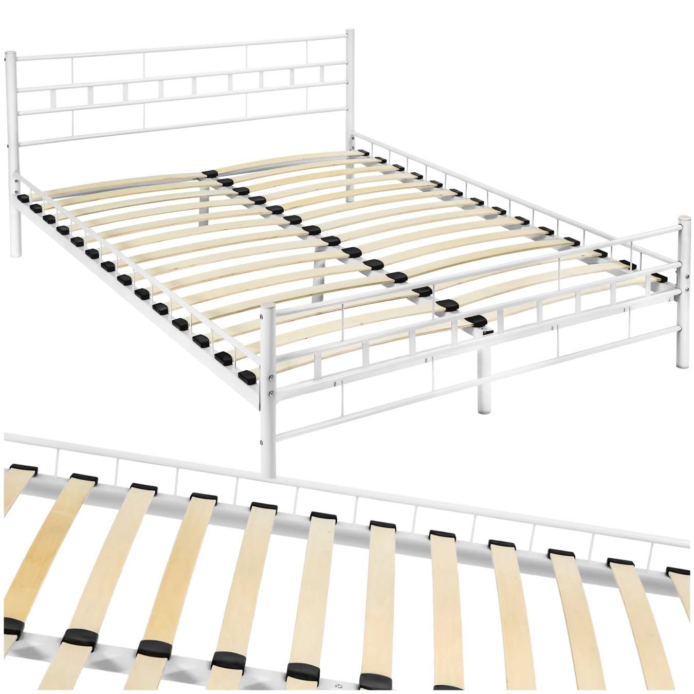 tectake Metallbett Weiß