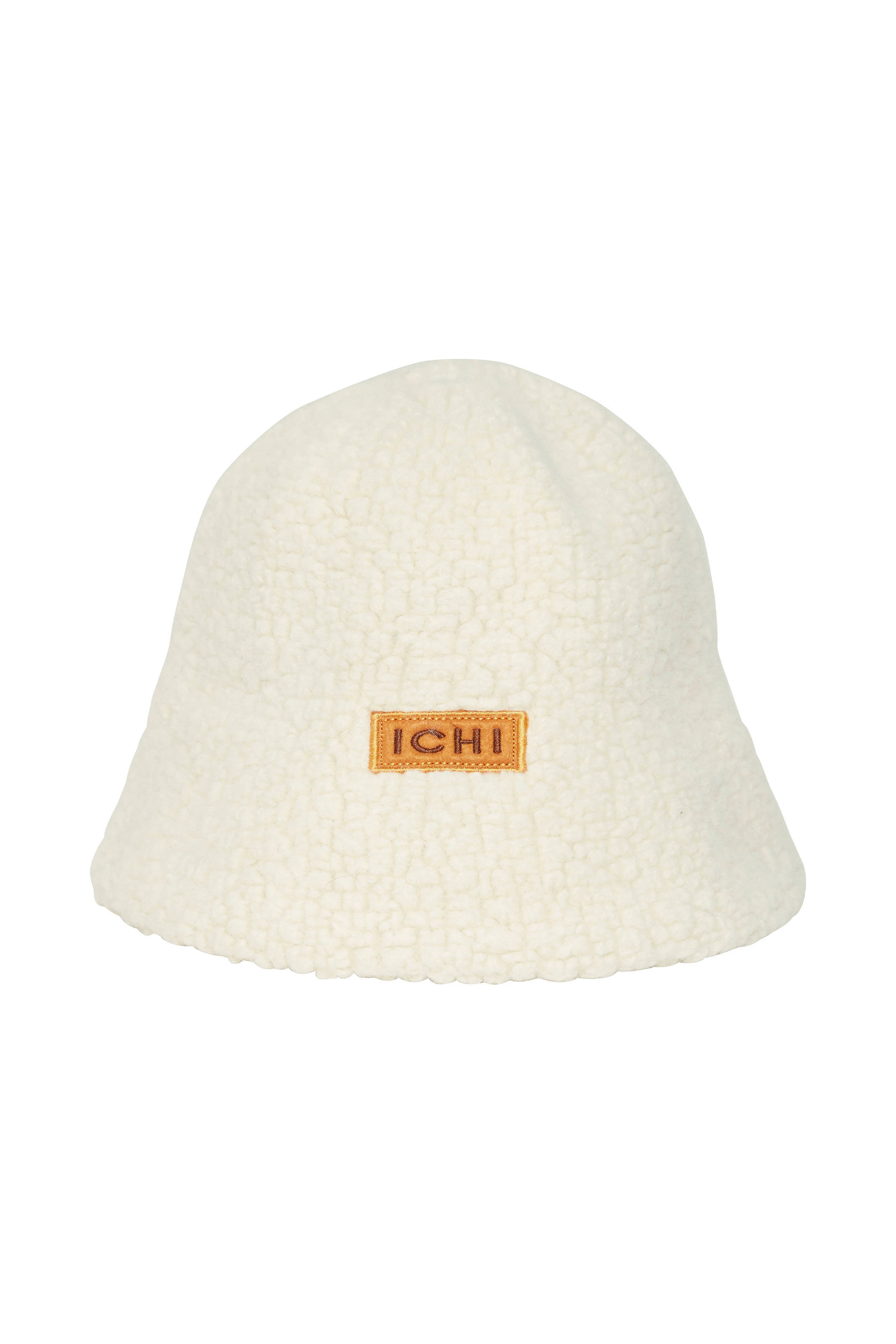 ICHI bucket hat met teddy IAJOVANNI ecru