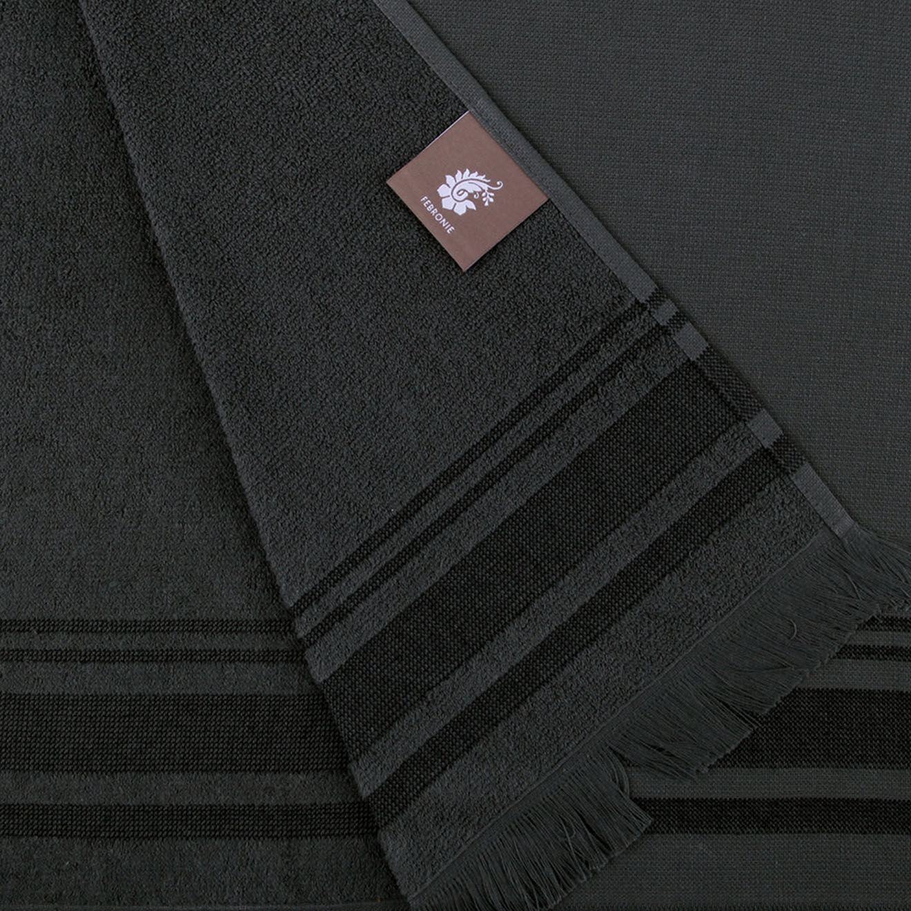 Febronie Fouta éponge Faro gris - 100x180 cm