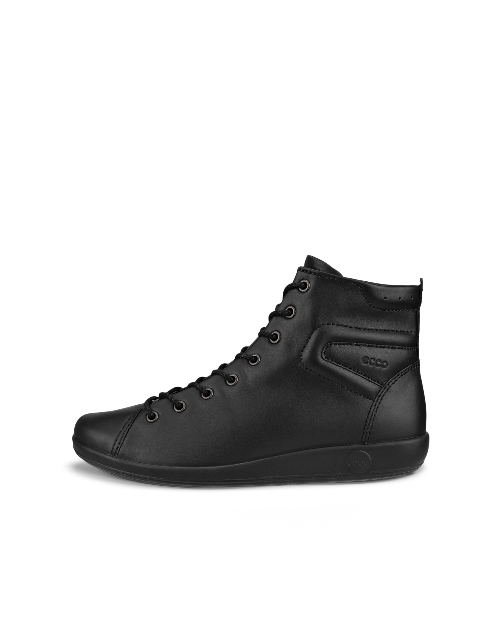 ECCO SOFT 2.0 Damen High-Top Sneaker aus Leder Schwarz