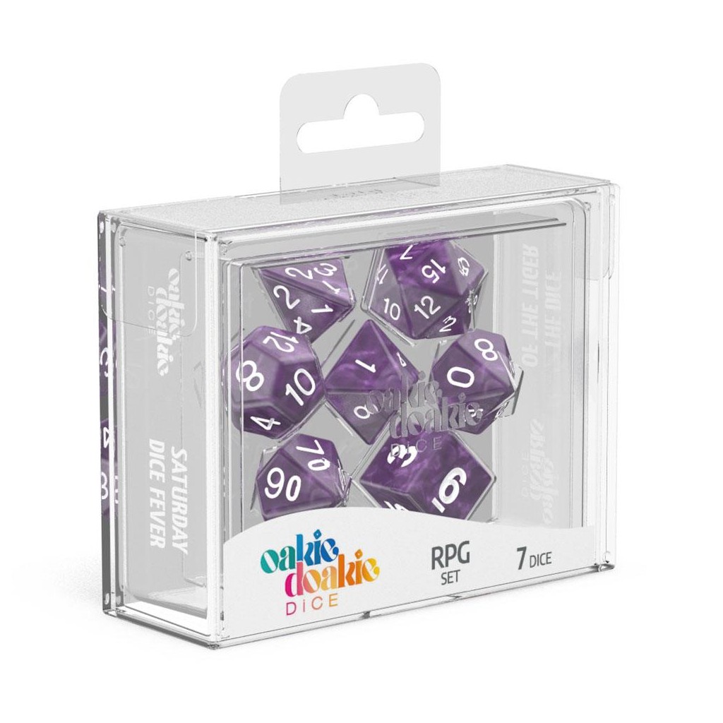Oakie Doakie Dice dés RPG-Set Marble - Violet (7)