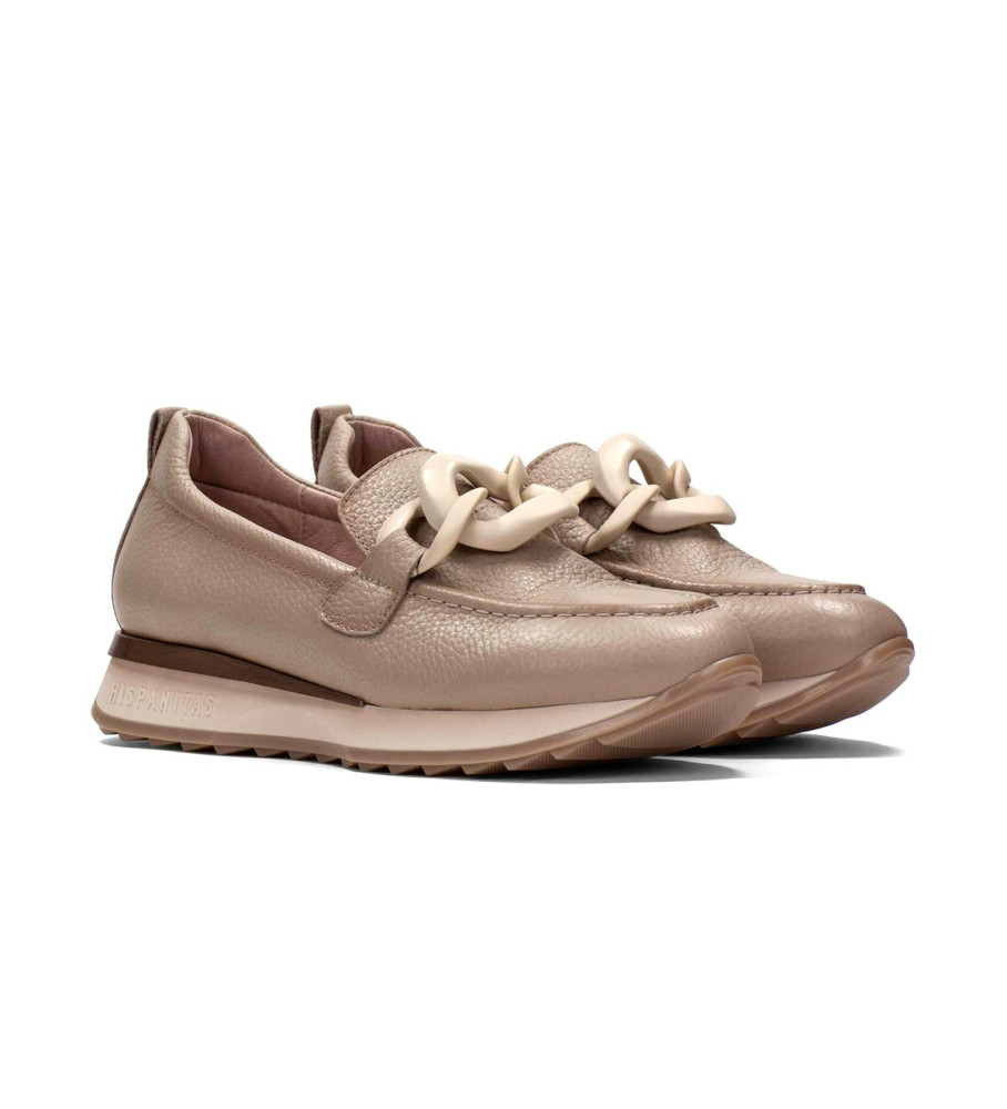 Hispanitas Mocassins de couro Kate bege
