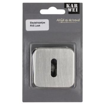 KARWEI sleutel rozet vierkant RVS look (aluminium)