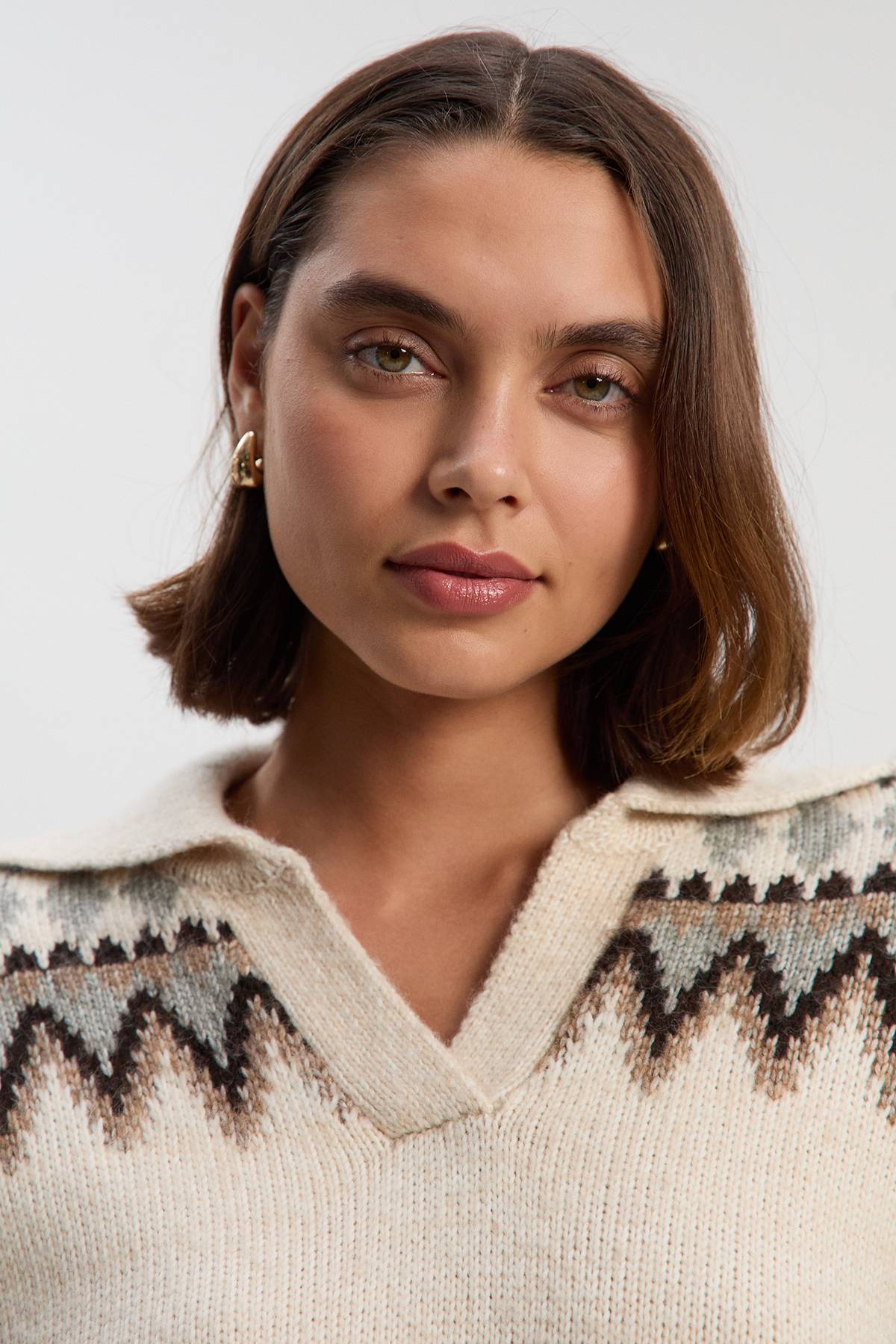 KarenMillen synthétiquell Tricoté Col V Motif Fairisle