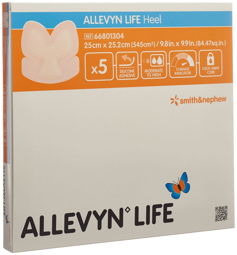 ALLEVYN Silikon-Schaumverband<br>5 Stück, 25x25.2cm