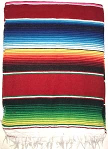 Side Shore Couverture Mex Blanket Mexicaine - Large Cotton Serape Hot Pink