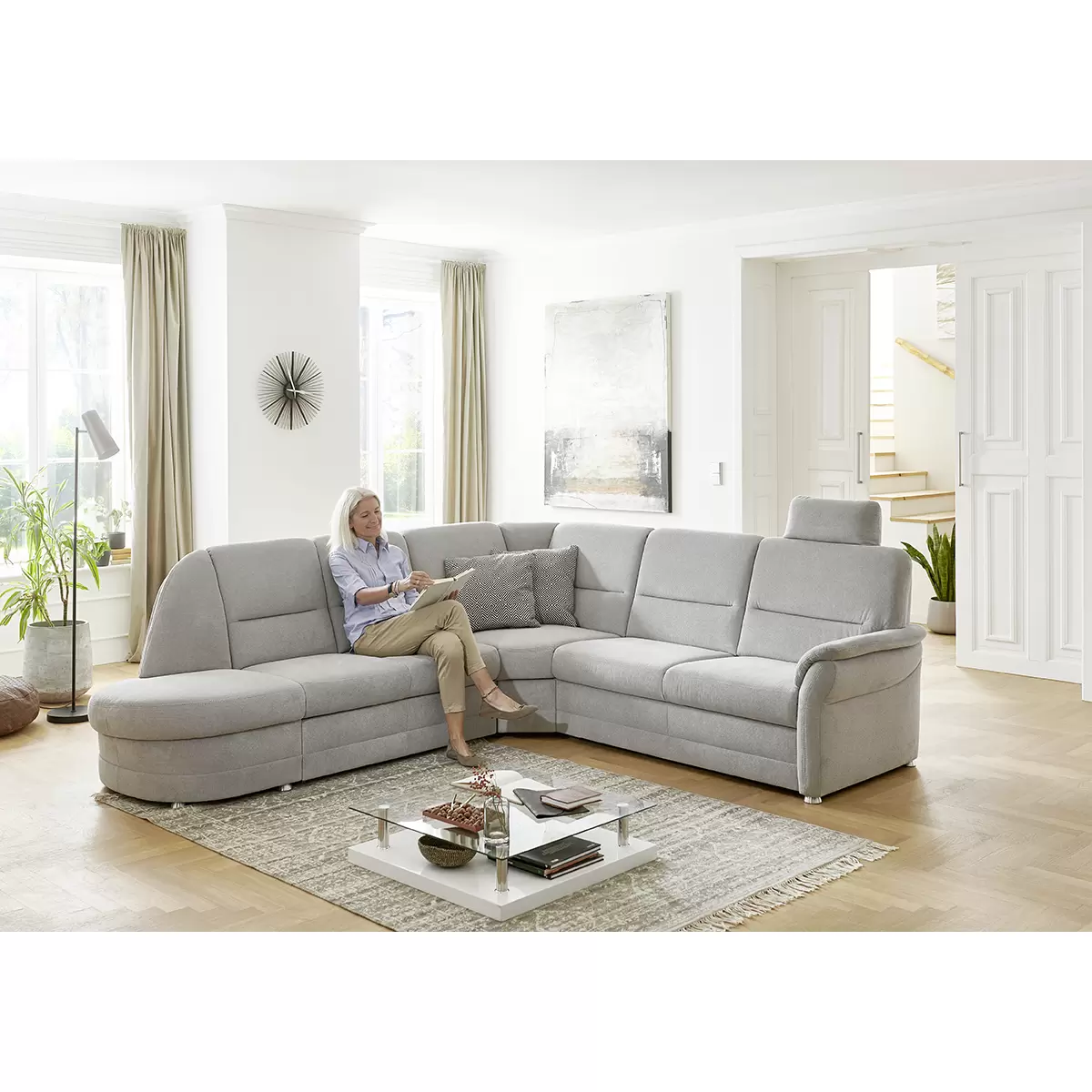 Ecksofa Queenline 118 x 200 Grau