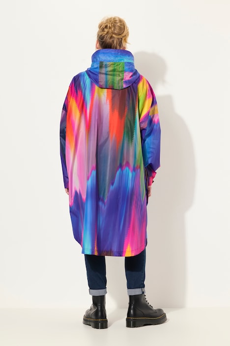 Funktions-Regencape, Unisex, Print, Kapuze