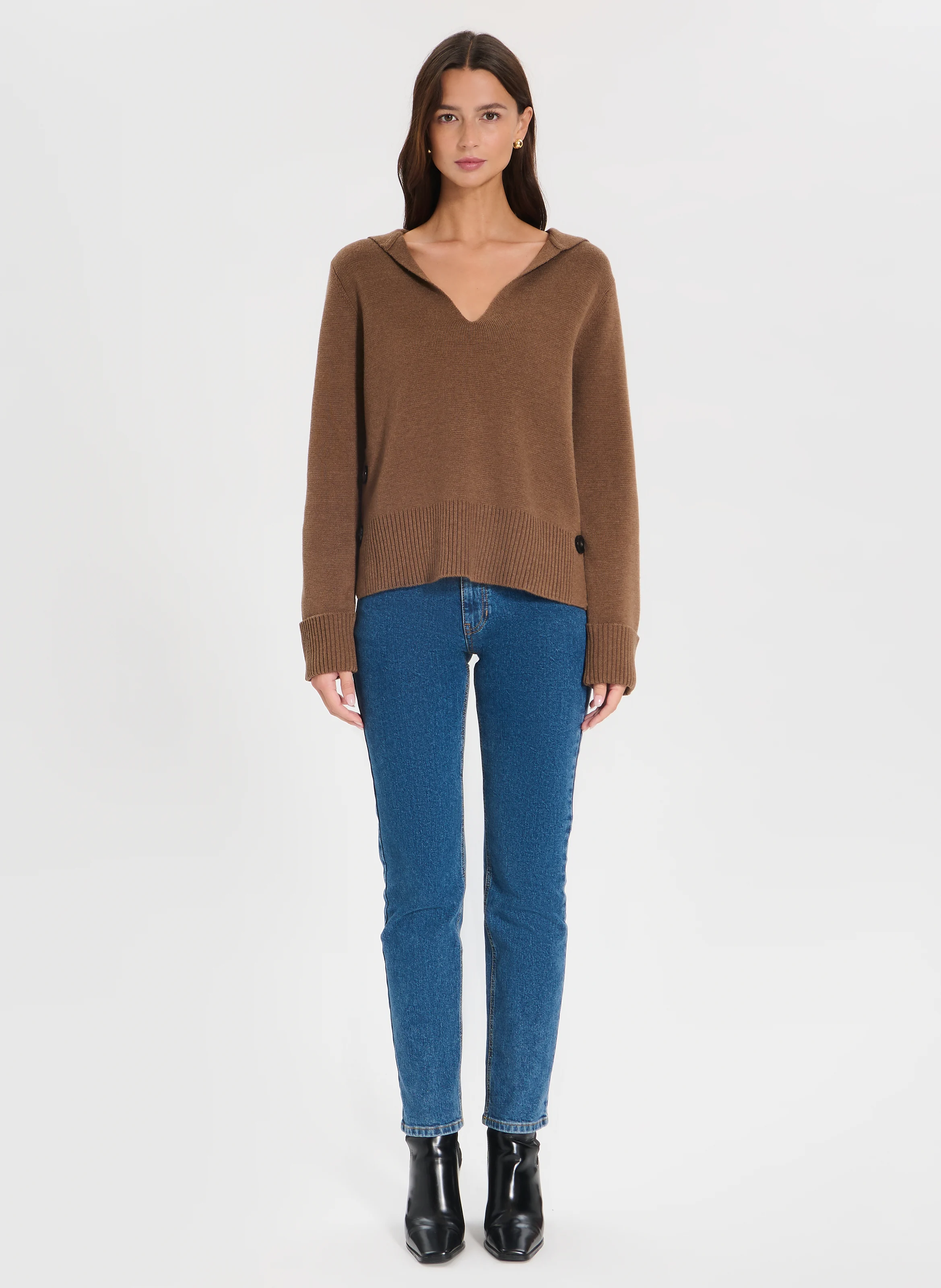 NILIM - Pull oversize en laine mélangée | Marron