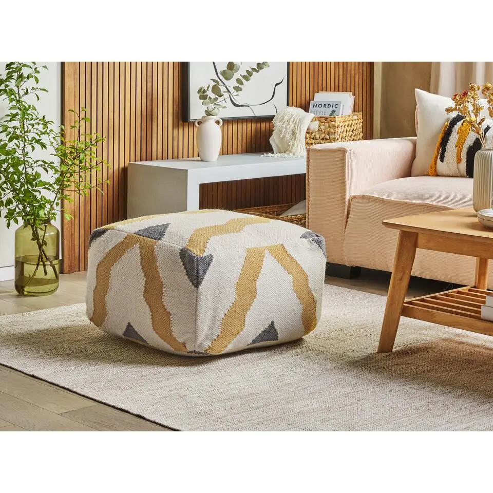 ZEUGMA - Poef - Beige - Wol