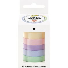 Set de rubans satin PASTEL, assorti