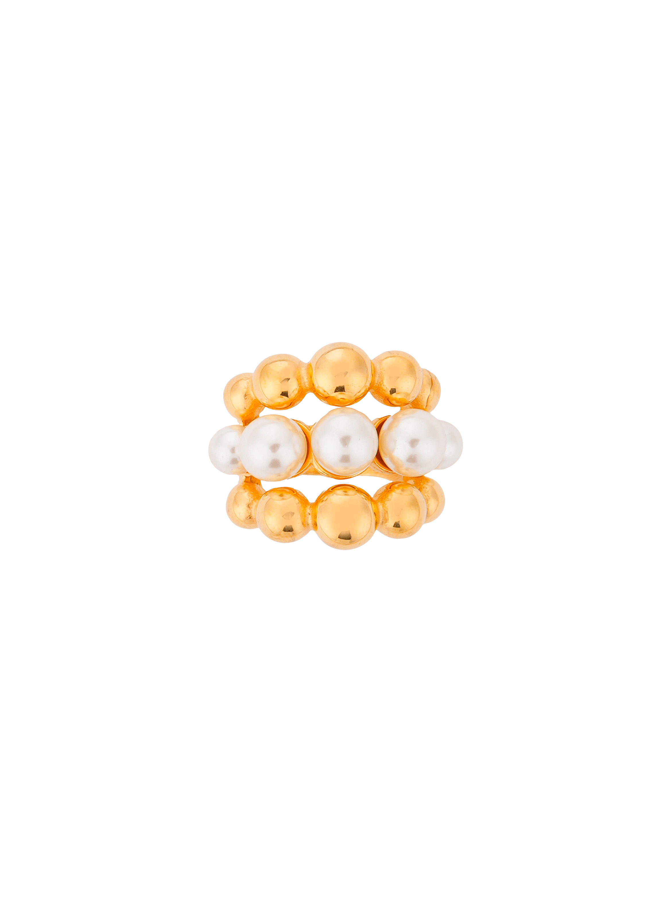 CANOPUS - Bague perles en acier inoxydable | Doré