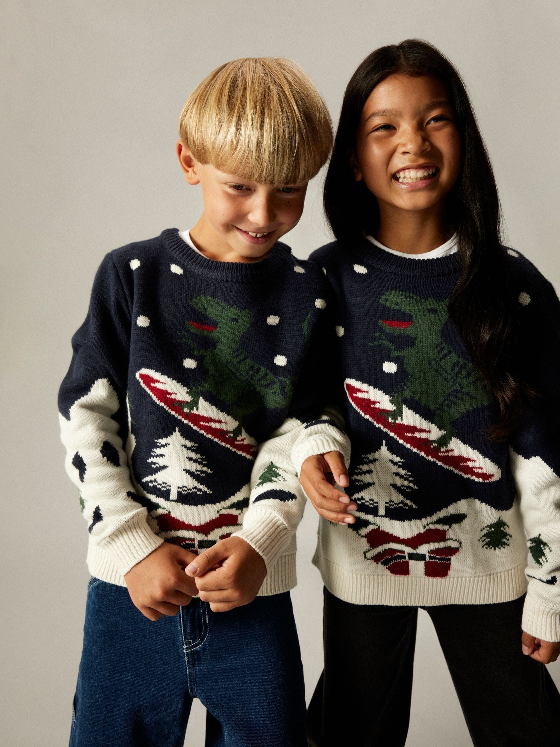 Name It Dinosaurus Snowboard Gebreide Kerstmis Trui