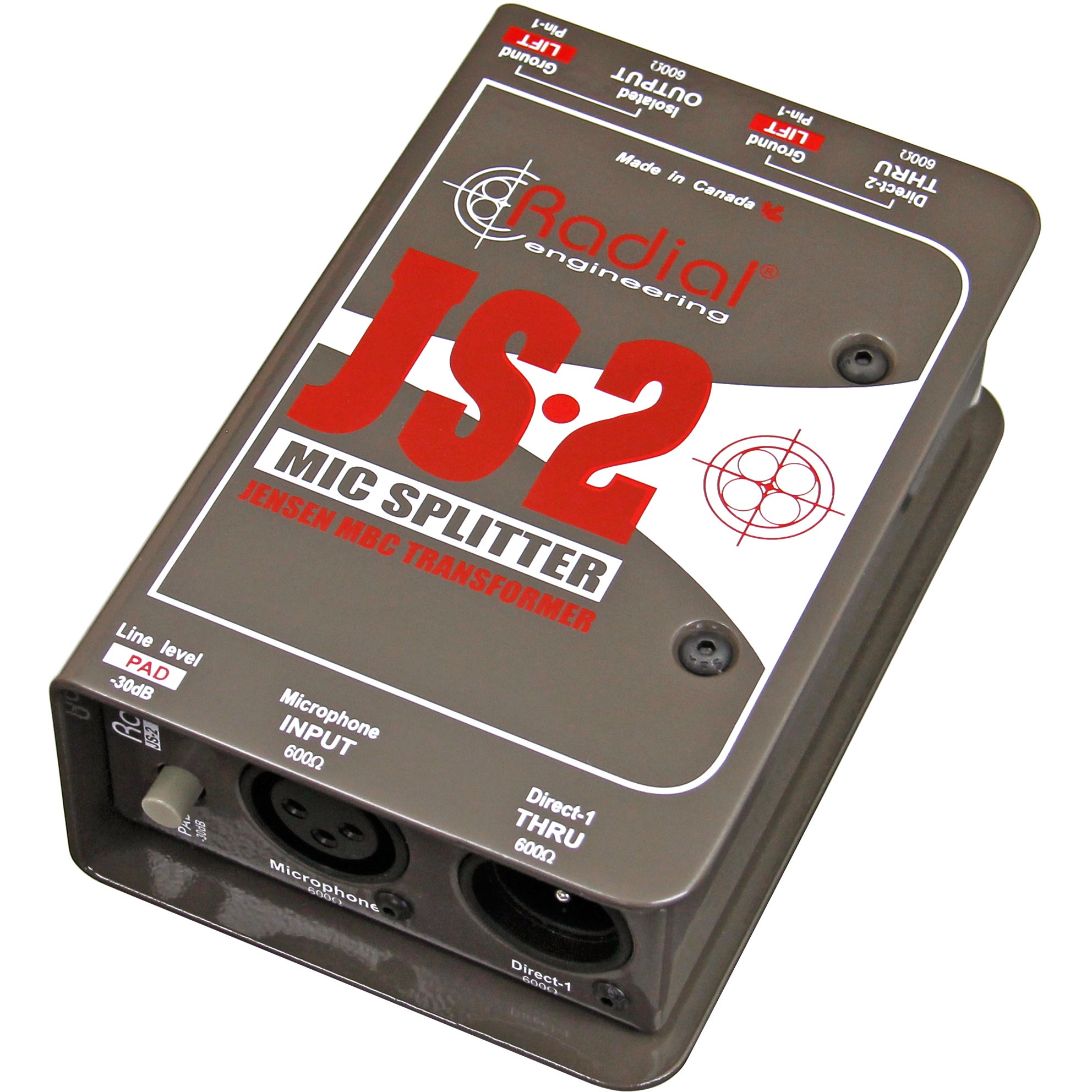 Radial JS2 passieve 2-way microfoonsplitter