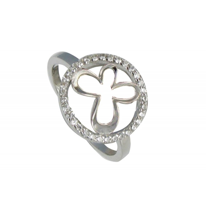 Bague Argent Papillon de Lune et Strass