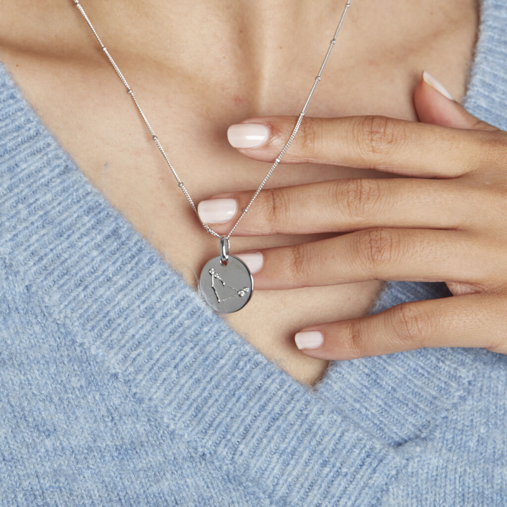 Collier Astr Argent Oxydes De Zirconium