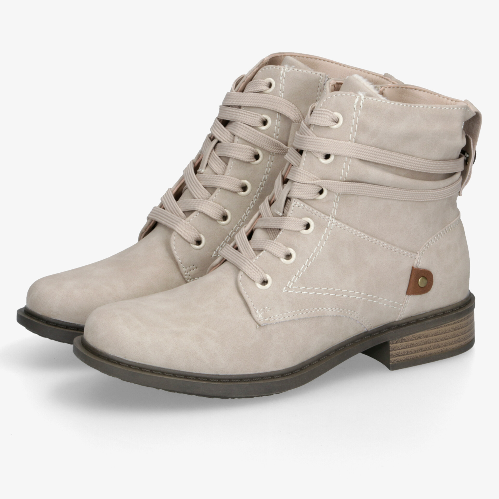 street shoes Damen Schnürstiefeletten beige
