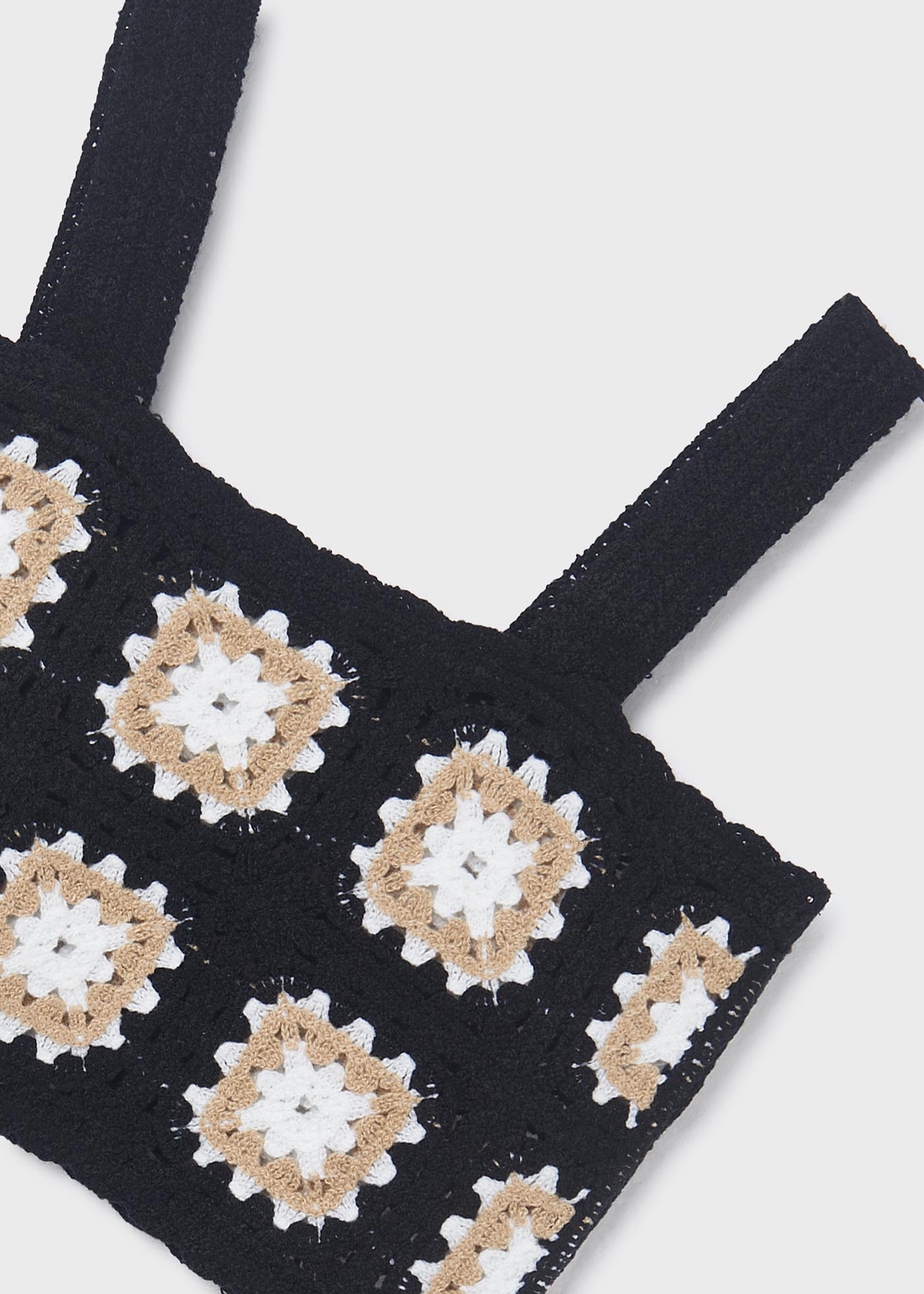 Conjunto de 2 peças: blusa de crochê e camiseta para meninas