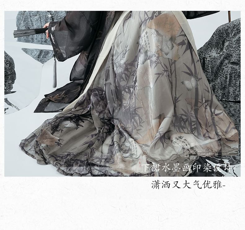 Francoix - Bamboe Print Hanfu Kostuumset